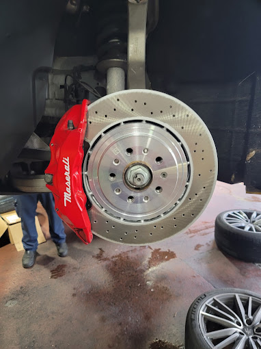 Maserati performance brakes installed at Elite Auto Care in Huntington Beach, CA